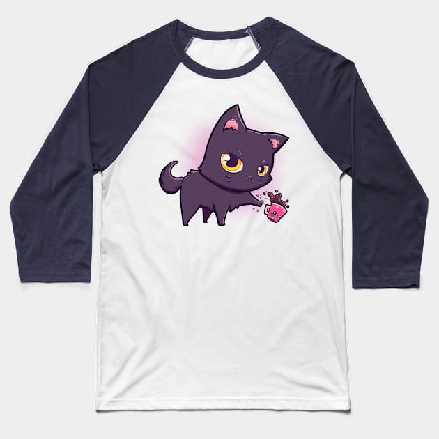 Cat Hates Mugs Baseball T-Shirt by Susto